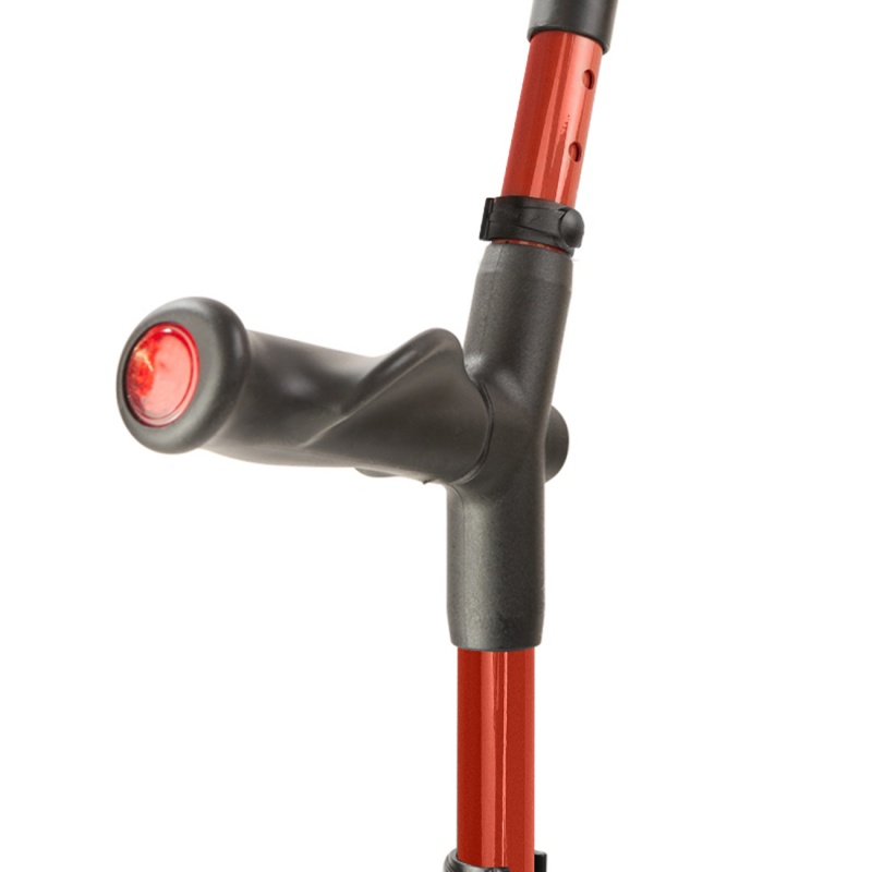 Flexyfoot Comfort Grip Double Adjustable Red Crutch for the Right Hand